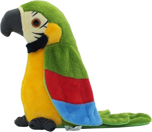 The Talking Parrot, Repeats What You Say Plush Animal Toy Electronic Parrot for Boys, Girls Gift