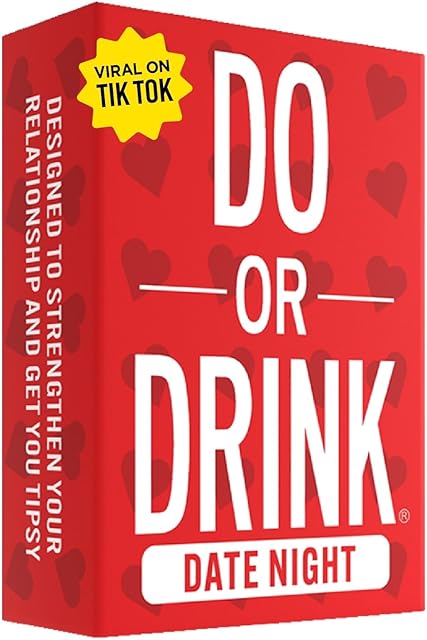 The Do or Drink Date Night - Couples Drinking Card Game for Adults, Fun Romantic Game for Two, Perfect for Game Night, Parties, or Gifts for Boyfriend, Girlfriend, or Wife and Husband, 250 Cards