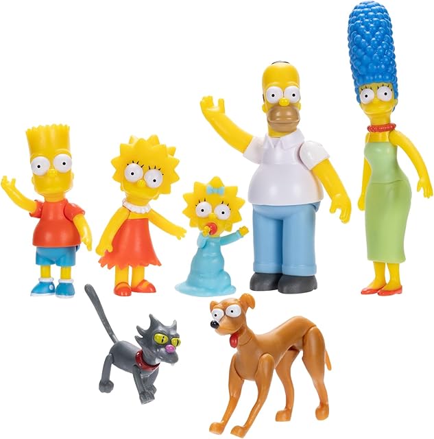 The Disney The Simpsons Action Figures Family Multi-Pack 2.5? Scale Figures, Includes Homer, Marge, Bart, Lisa, Maggie, Santa’s Little Helper, and Snowball II