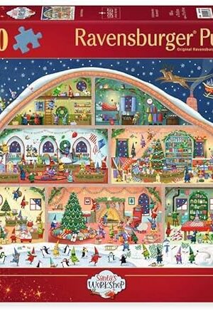 The Ravensburger Santa’s Workshop – 1000 Piece Jigsaw Puzzle | A Magical North Pole Creation | Perfect for Holiday Puzzling