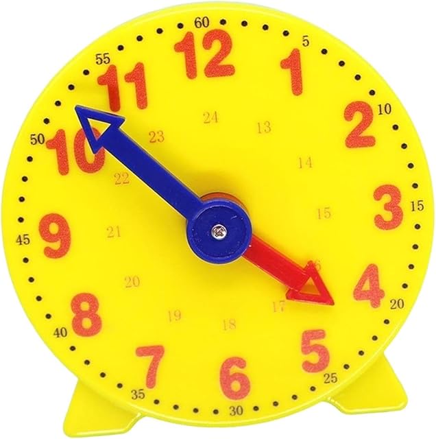 The Teaching Clock Kids Table Clock Toy Classroom Easily Read Teaching Tool Analog Clocks Early Education Time Activity for Kids, 24Hrs