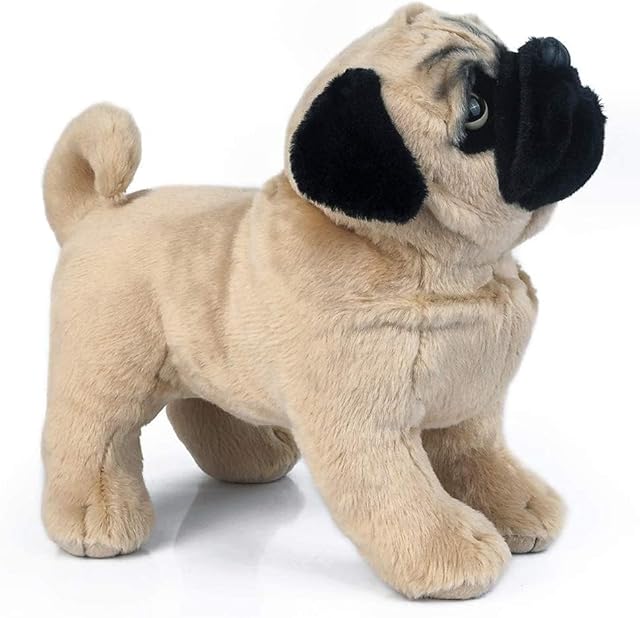 The RoseAuroma 12 inches Brown Pug Dog Plush Doll Stuffed Animals Toy Plush Dog