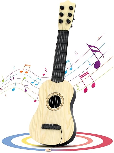 The Kids Toy Guitar 6 String,17 inch Guitar Baby Kids Cute Guitar Rhyme Developmental Musical Instrument Educational Toy for Toddlers