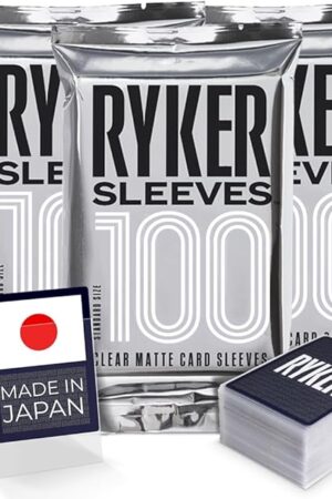 The Ryker Sleeves Standard Size Matte Trading Card Sleeves Compatible with Magic The Gathering MTG Pokemon Trading Cards Board Games and Card Game Clear Protectors (3 Pack)