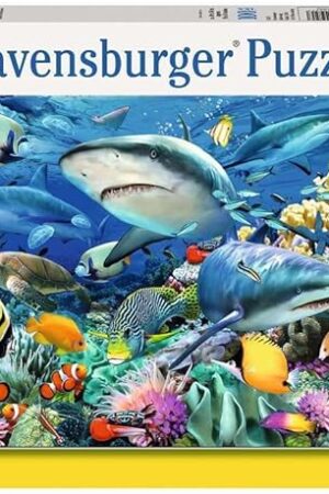 The Ravensburger Shark Reef 100 Piece XXL Jigsaw Puzzle for Kids | Engaging Aquatic Themed Puzzle | Durable, Long Lasting Materials | Educational and Fun | Ideal for Ages 6-8