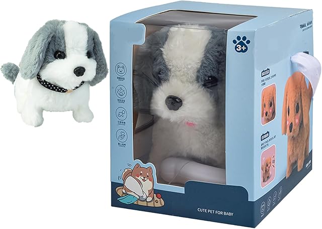The Smart Robot Dog - Robot Puppy, My Realistic RobotPuppy, RobotDog That Acts Like a Real Dogs, 2025 New Upgrade Robotic Puppy for Tail Wagging, Barking, Walking (Grey)