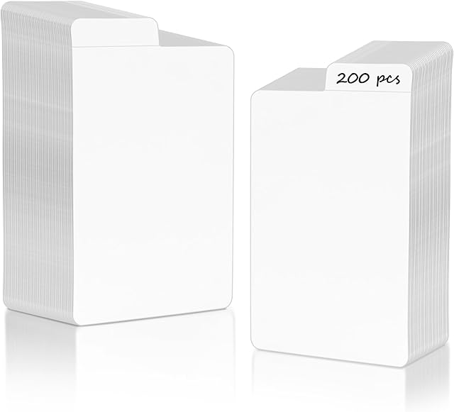 The 200PCS White Trading Card Dividers,Paper Divider Cards Organizer for Sport Game Business Playing Cards Gathering Storage Supplies (White-Vertical)
