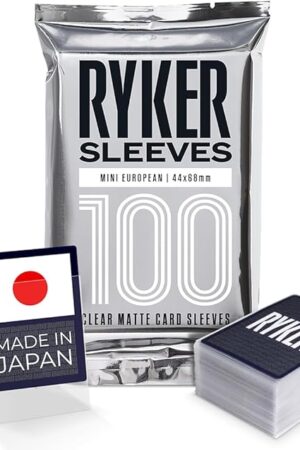 The Ryker Mini European Board Game Sleeves Card Protectors (100 Qty, Clear, 44x68 mm)
