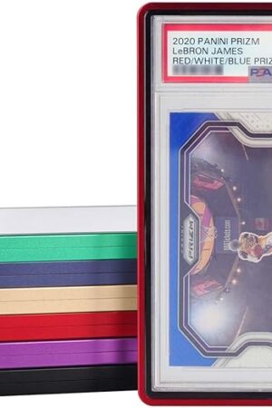 The PSA Slab Bumper Case, Metal Graded Cards Slab Magnetic Protector for 35pt PSA/CGC/CCIC Graded Cards|Scratch Resistant | Stackable | UV Resistant | RED