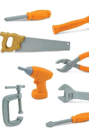 The Safari Ltd. Handy Tools TOOB - 8 Mini Figurines Including Vice, Drill, Screwdrivers, Wrench, Pliers, Saw, and Hammer - Educational Toy Figure Set for Boys, Girls & Kids Ages 3+