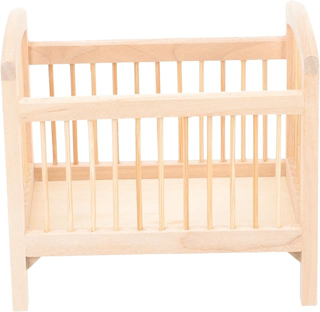 The Toyvian Miniature Toys Crib Decor Miniature Bedroom Accessory Doll Crib Ornament Accessory Toy Small Doll Model Room Decor Small Crafts Wooden House