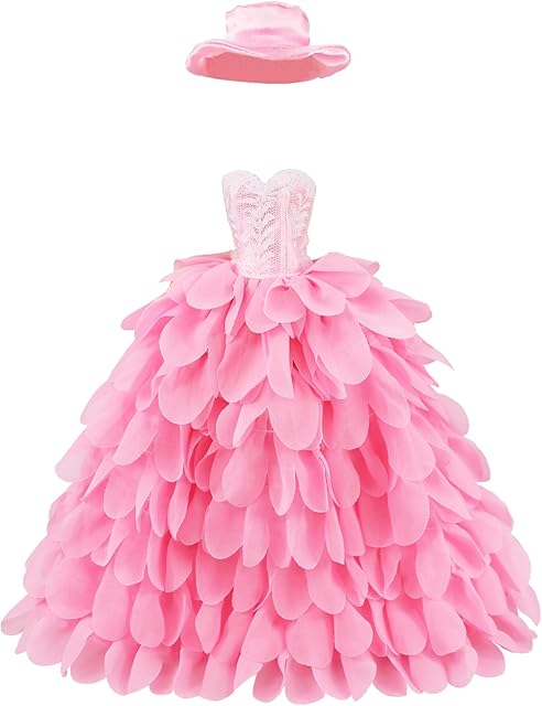 The BARWA Princess Evening Party Clothes Wears Dress with Hat Outfit Set for 11.5 inch Doll