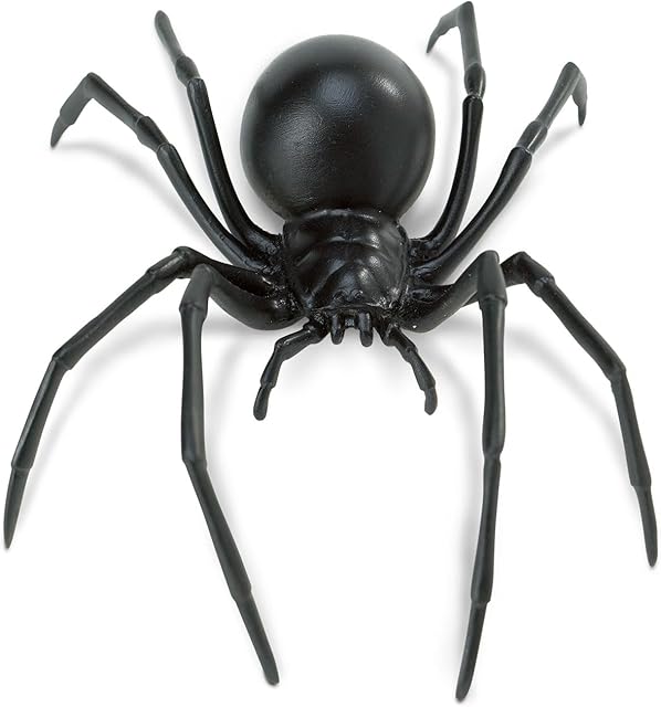 The Safari Ltd. Black Widow Spider Figurine - Realistic 6.5" Arachnid Figure - Educational Toy for Boys, Girls, and Kids Ages 3+