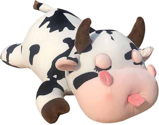 The Cow Plush Pillow - 19.6 Inch Cow Stuffed Animal - Birthday Christmas Valentine’s Day Gift for Kids Adults Boys Girls