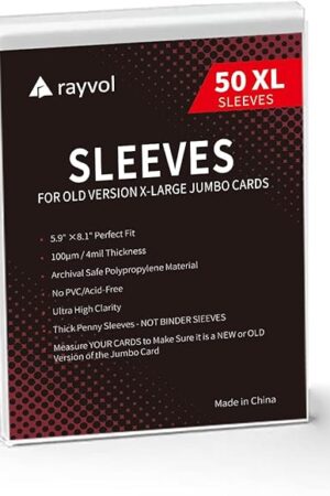 The Rayvol Jumbo Card Sleeves Size XL:5.7 x 7.9 Inch - Card Sleeves for Oversized TCG Trading Cards (50pcs)