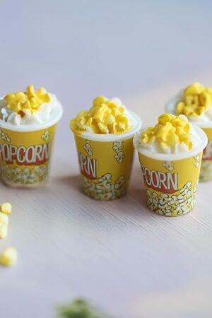The Realistic Miniature Popcorn Buckets: 10pcs, Resin Food Prop for Dollhouse Kitchen & Movie Scenes