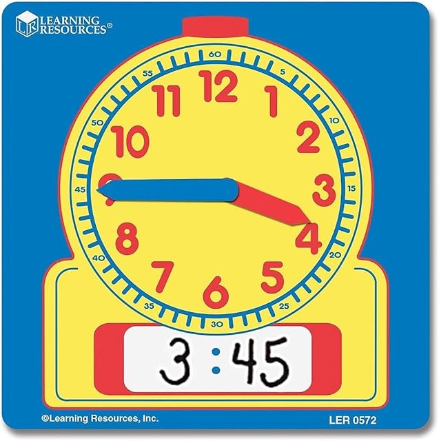 The Learning Resources Write and Wipe Student Clocks, Help Kids Practice Time, Clocks for Kids, Write and Wipe Clocks, Homeschool, Classroom, Set of 10