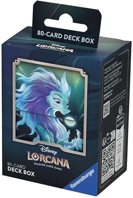 The Ravensburger Disney Lorcana TCG Deck Box Featuring Sisu – Divine Water Dragon by Grace Tran | Securely Stores 80 Sleeved Cards | Durable & Portable Organizer for TCG Players | Ages 8+