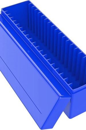 The Plastic Coin Slab Storage Box – 20-Slot Coin Holder Organizer Case Fits for PCGS NGC PMG PCCB Slabs, Secure Coin Collection Box for Collectors, Home, Office, Bank Use (Box Only, Blue)