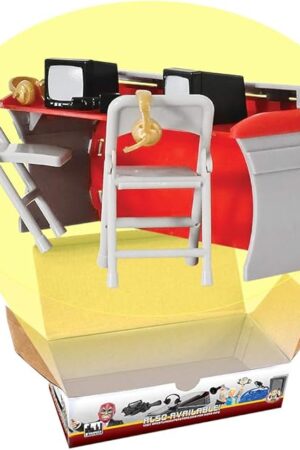 The Red & Gray Commentator Table Playset for Wrestling Action Figures