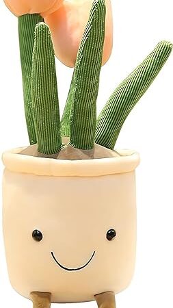 The Pink Tulip Plush Toy - 13.7" Cute Flower Pillow & Stuffed Animal, Plant Plushies for Nature Room Decor