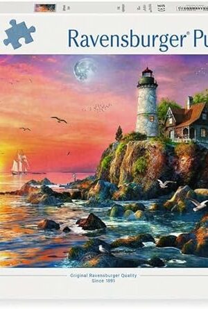 The Ravensburger Lighthouse at Sunset 500 Piece Jigsaw Puzzle for Adults - 12000217 - Handcrafted Tooling, Made in Germany, Every Piece Fits Together Perfectly
