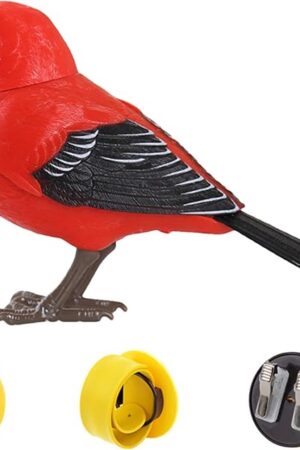 The Robot Bird - Electric Singing and Chirping Toy, Simulates Realistic Bird Sounds, Battery Operated for Home Decoration, Light & Voice Control