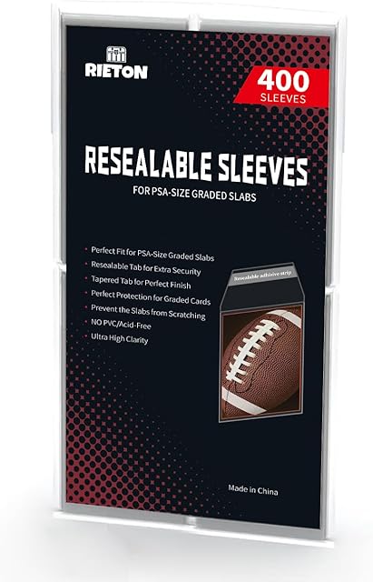 The Graded Card Sleeves for PSA-Sized Slabs, Resealable Slab Card Sleeve Compatibile with PSA, CSG, CGC, FGS, FCG and Similar Sized Slabs(400pcs)