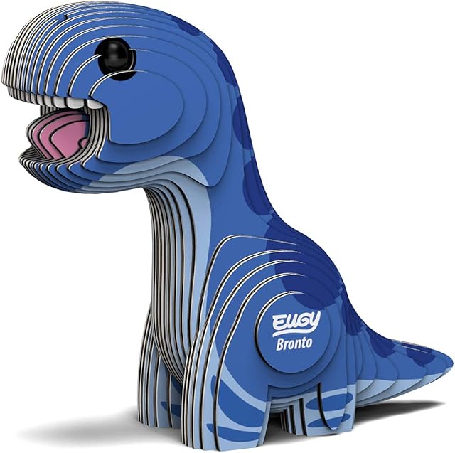 The Eugy Brontosaurus Dinosaur 3D Puzzle, 28 Piece Eco-Friendly Educational Toy Puzzles for Boys, Girls & Kids Ages 6+