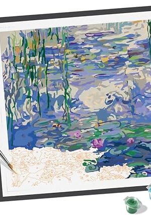 The Ravensburger Monet: Waterlilies Paint by Numbers Kit for Adults - 23651 - Painting Arts and Crafts for Ages 14 and Up
