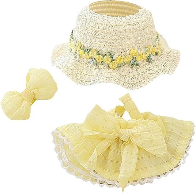 The Clothes for 17cm Doll,2 Pieces Dress Outfit Set 6.7inch Doll Suit,Fashion Cute Dolls Accessories for 1st/2nd/3rd Gen Play & Display (Yellow)