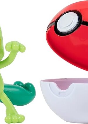 The Pokemon Clip N Go Pokeball & 5 cm Treecko Battle Figure – Attachable to Belt – New 2022 – Officially Licensed Toy