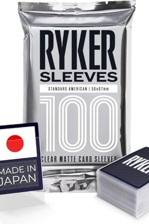 The Ryker Standard American Size – Card Sleeves for Trading Cards, Board Games & K-pop Photocards (100 Pack, Clear, 56x87 mm)