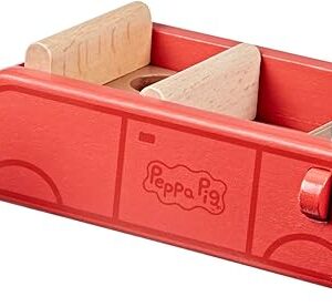 The Peppa Pig Wooden Red Car, Includes Figure, Made of Responsibly Sourced Wood, for Ages 2 and Up (Amazon Exclusive)