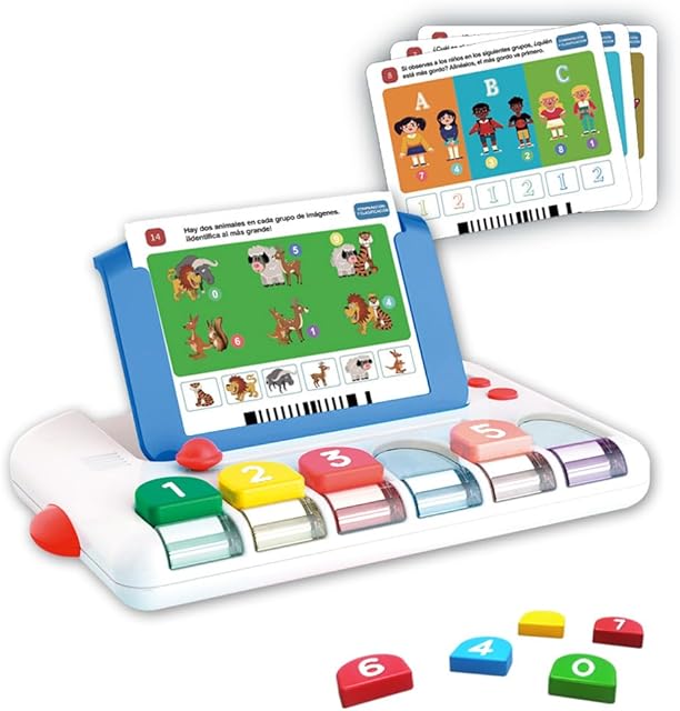 The Eduboy Entrenador de Pensamiento Lógico para niños - Mejora Tus habilidades con 120 tarjetas y 6 categorías - Máquina de aprendizaje de pensamiento lógico - Lengua española