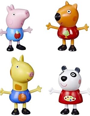 The Peppa Pig School Classroom Toy Figures 8-Pack, Peppa Pig, George Pig, Peggi Panda, Candy Cat and More, Back to School Gifts for Kids, Ages 3+ (Amazon Exclusive)