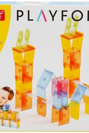 The Quercetti Playform Tile Building Set - Includes 60 Tiles in 6 Colors to Create 3-D Structures, for Kids Ages 5 Years and up