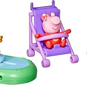 The Peppa Pig Peppa and Evie's Park Fun Playset with 2 Figures and 2 Accessories, Preschool Toys for 3 Year Old Girls and Boys and Up