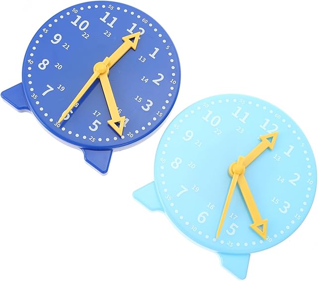 The 2pcs Boy Girl Toys Learning Clock Model Educational Clock for Boys and Girls School Supplies Timer