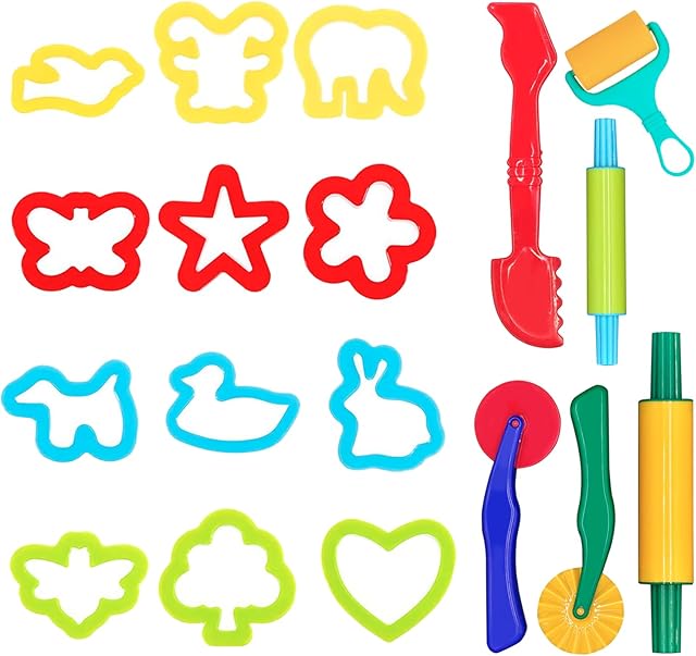 The DIMROM Clay and Play Dough Tools Six Piece Set - Ages 3 & Up (18pcs)