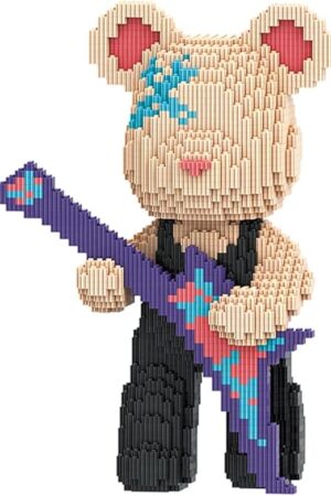 The PIANTION Animal Bass Bear Micro Building Blocks Set(3000PCS XQ041) 12.6in High Series,Gifts Suitable for Adults