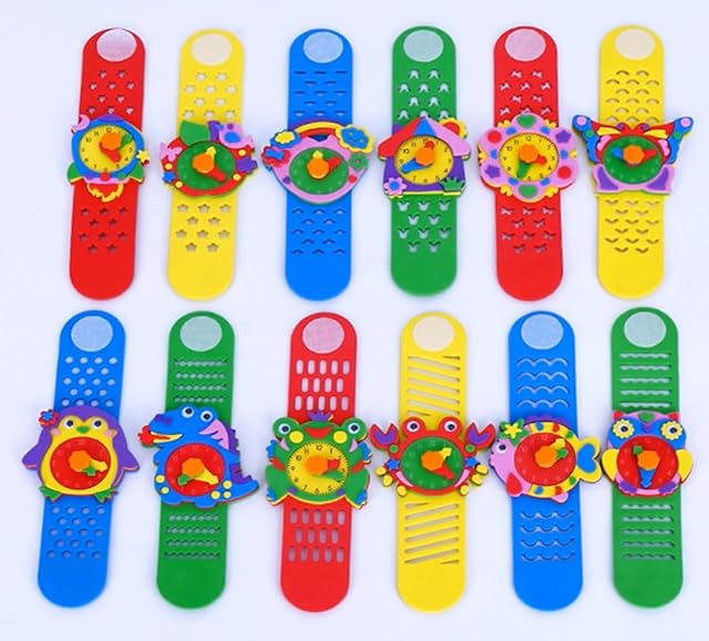The Kids DIY Watch Activity Toy, Set of 12, Educational Learning Clock Design, Interactive Craft Toy for Boys and Girls