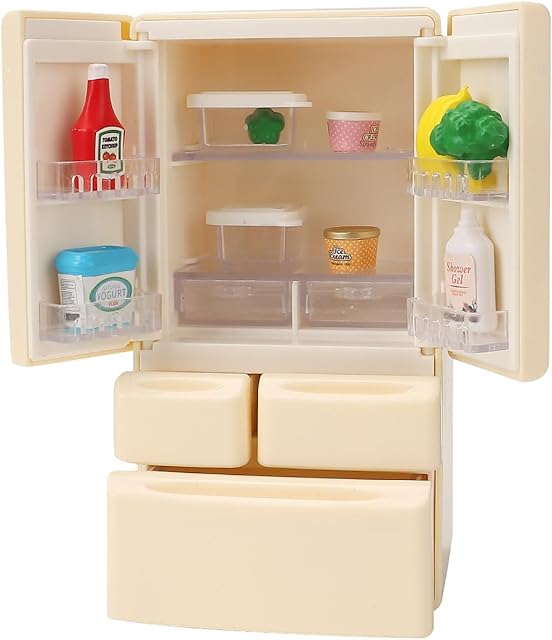 The Dollhouse Furniture icebox for Kids Toys Miniature Doll House Accessories Pretend Play Toys for Boys Girls & Toddlers Age 3+