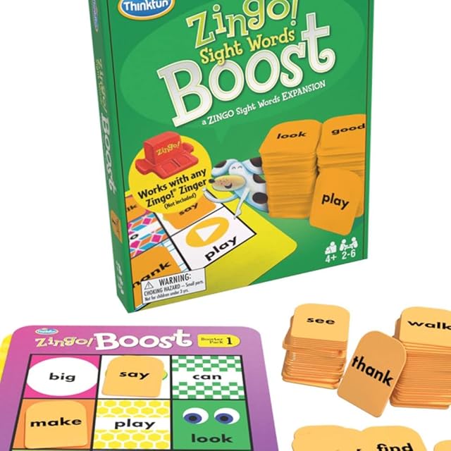 The Think Fun Zingo! Sight Words Boost - Engaging Brain Game | Expansive Vocabulary Builder | Stimulates Memory & Concentration | for Kids Aged 4 and Up | Expansion Pack (76472)