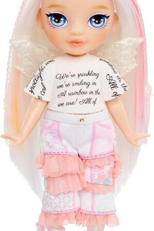 The Rainbow High Littles Rainbow Fantasy Fairies + Pet – Opal, Rainbow 5.5" Posable Small Doll & Fantasy Owl Pet with Interchangeable Fairy Wings, Kids Gift 4+