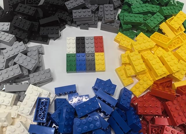 The BINGUONE 320 Pieces 2x4 Bricks Classic Building Creative Play Blocks Set Parts Toy Accessories Compatible with 3001 Major Brick Brands (8 Mixed Color)