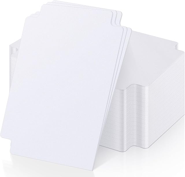 The 120 Pcs Trading Card Dividers Card Sorting Tray White Card Separators with Tabs Blank Card Box Card Divider Cards for Sports Games, 2.71 x 3.8 Inches Fit for MTG TCG Sports Cards Card Games