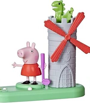 The Peppa Pig Peppa's Club Peppa's Mini Golf Preschool Playset Toy, Features 2 Figures and Spinning Windmill, for Ages 3 and Up