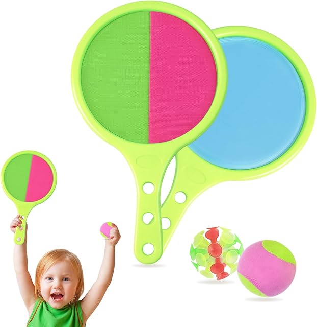 The Kids Toys Toss and Catch Ball: Outdoor Games Ball and Catch for Yard Playground and Beach - Outside Activities for Kids Age 3+