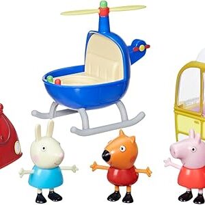 The Peppa Pig Peppa's Little Vehicle Playset for Girls and Boys, Includes Helicopter, Camper, and Car, and 5 Figures Set, Preschool Toys, Ages 3+ (Amazon Exclusive)